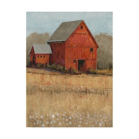 Tim Otoole 'Red Barn View Ii' Canvas Art,14x19